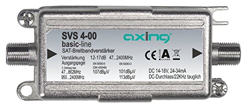 Alimentazione 12-18 V tramite il ricevitore, multiswitch o la fornitura a distanza (Axing TZU 110-01)