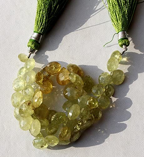 Perles grenat vert naturel facettées en cœur pour création bijoux luxe - 3