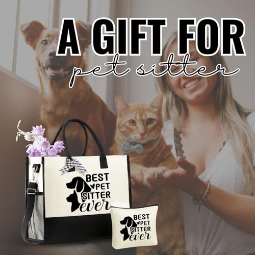 Image of InnoBeta Pet Sitter Gifts, Large Capacity Canvas Tote Bag