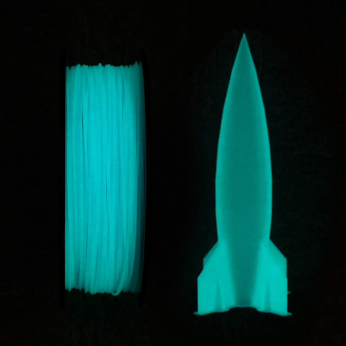 Filamento PLA 1,75 mm Blu Chiaro Glow In the Dark, Fluorescenza Blu In Assenza di luce, GEEETECH Stampante 3D Filamento PLA 1 kg bobina
