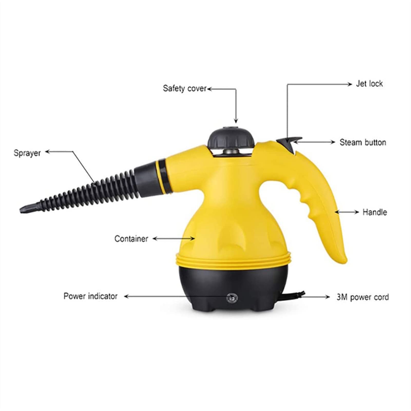 Domowy środek do czyszczenia parowy z 9 sztuk Załączniki 220 V Handheld Maszyna pary domu Wysoka sterylizacja,Różnego przeznaczenia