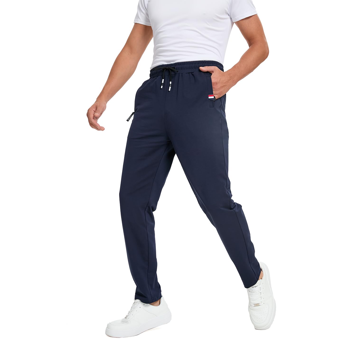 FGFD&OU Pantaloni Sportivi Uomo Cotone Traspirante Pantaloni da Jogging Larghi Casual Pantalone Tuta Allenamento per Yoga Fitness Sport Joggers con Tasche con Cerniera