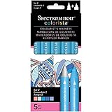 Colorista Spectrum Noir Fine Tip Alcohol Markers, 5 Pens