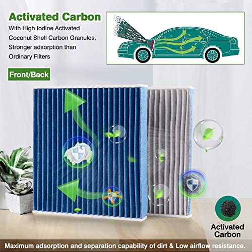 Image of 2-PACK HEPA Cabin Air Filter Fits for Toyota Camry /Corolla /4Runner Sienna Tundra RAV4 Lexus RX350 Activated CF10285 Carbon Cabin Filter Replacement Accessories