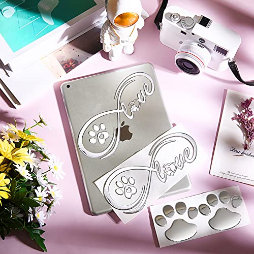 Image of Frienda 10 Pcs 3D Paw Print Car Decals Window Decal Heart Paw Car Sticker Dog Footprint Self Adhesive Decoration Bumper Window Laptops Luggage Interior Accessories Decor