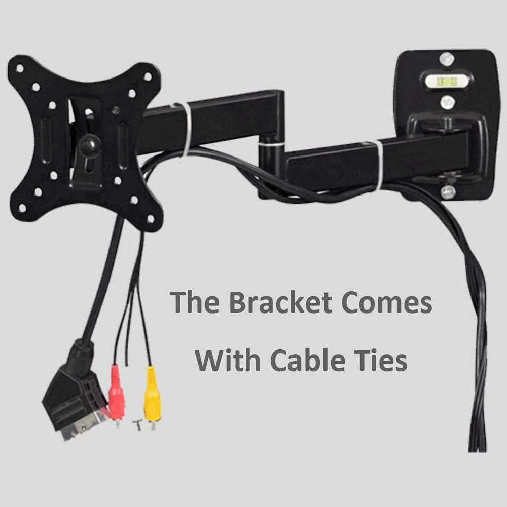 Genérico Soporte de Montaje para TV, Soporte de Pared de Acero Inoxidable para Televisores de 10 a 24 Pulgadas, Altura Inclinable Ajustable, Soporta hasta 15 KG, VESA máx. 100x100 mm