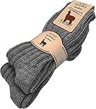 normani 2 Paar Alpaka Wintersocken aus Reiner Naturfaser 100% Alpaka- und Schafwolle Farbe Anthrazit Größe 43/46