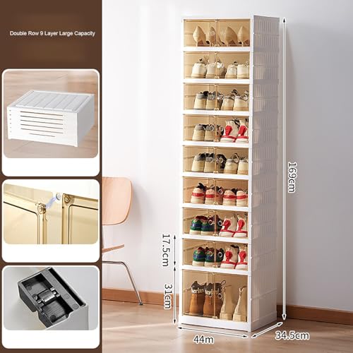 Boîte à chaussures transparente pliable pour optimiser l'espace du dressing familial - 6
