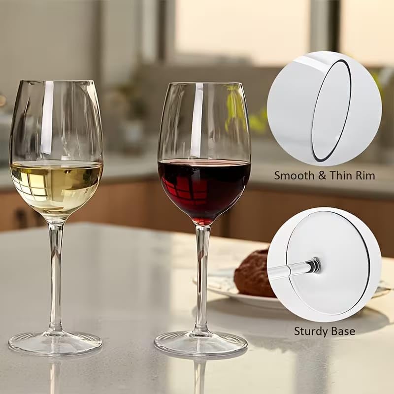 Image of PrimeWorld Wine Glass Set of 2-300ml | Clear Crystal Glass Red & White Wine Glasses | Elegant Stemmed Glassware for Home, Parties, Dining & Restaurants