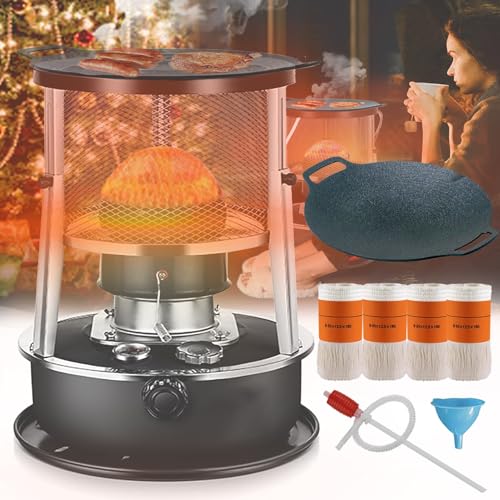 Kerosene Heater Indoor for Indoor Use 9000BTU(Lasts 18 h) Kerosene Stove for Cooking with Griddle, Non Electric Heaters, Portable Emergency Heater for Power Outage