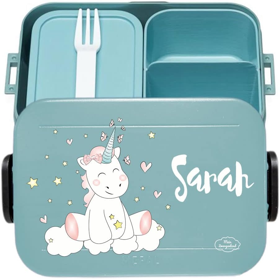 Mein Zwergenland Bento Lunch Box, Take A Break, Midi, Nordic Green Einhorn Cutie