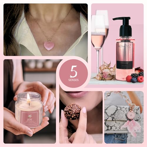 Image of 5 Senses Co. Luxury Gift Set for Women | Pack of 5 Gifts | Mothers Day Gift | Gift Hamper for Wife, Sister, Girlfriend, Mother | For Birthday , Anniversary, Rakhi & All Special Occasions | Consist of Candle, Luxurious Body Wash, Jewellery & More