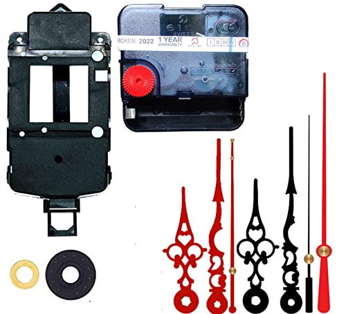 Image of Silent Pendulum Type Quartz Clock Moviment Mechanism 17 MM Sweep Silent Motor DIY Kit (Needles : Antique Maroon,Black,Red)