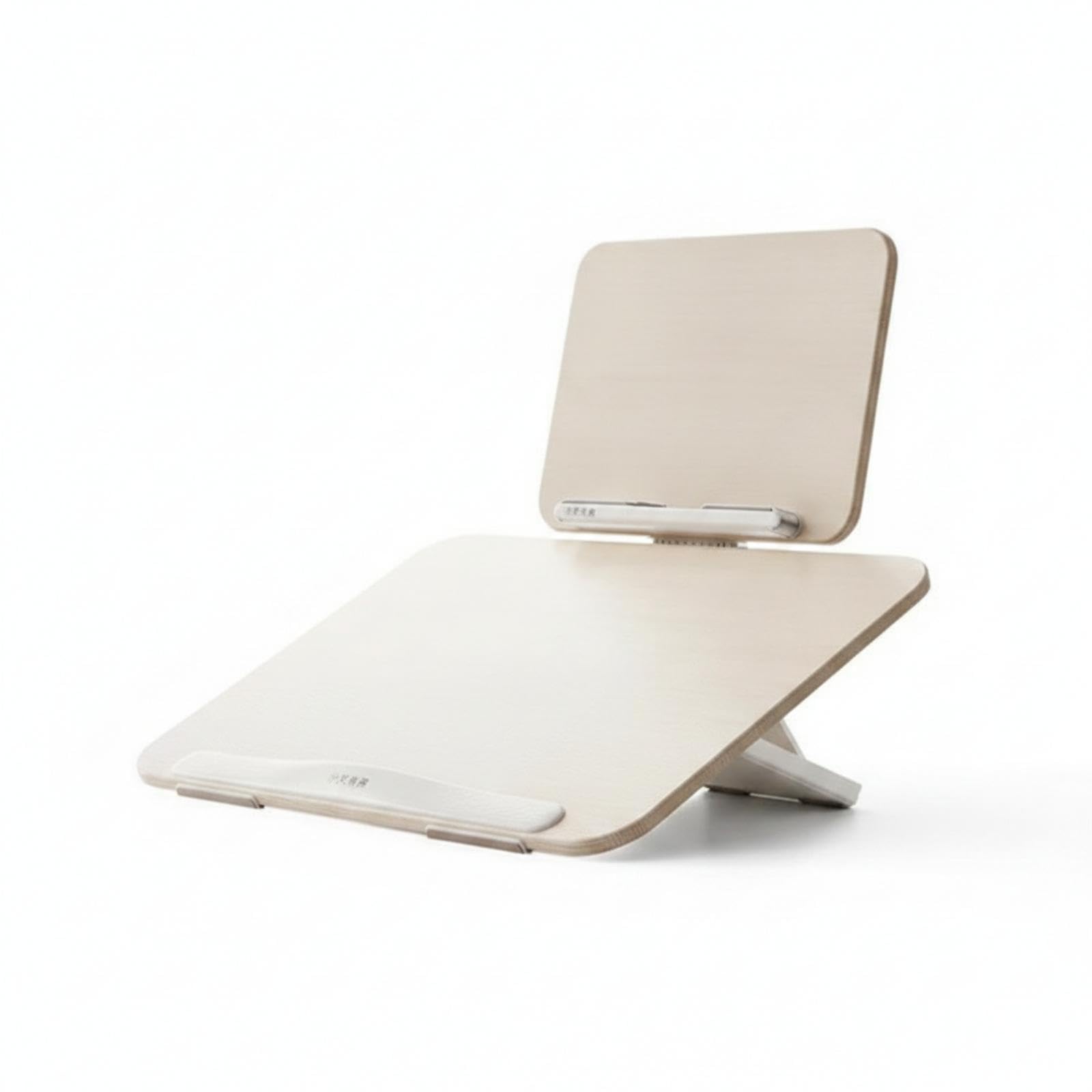 study board with book-rest wooden writing board with reading rack foldable adjustable writing slope for students, readers cream white large 6-gear