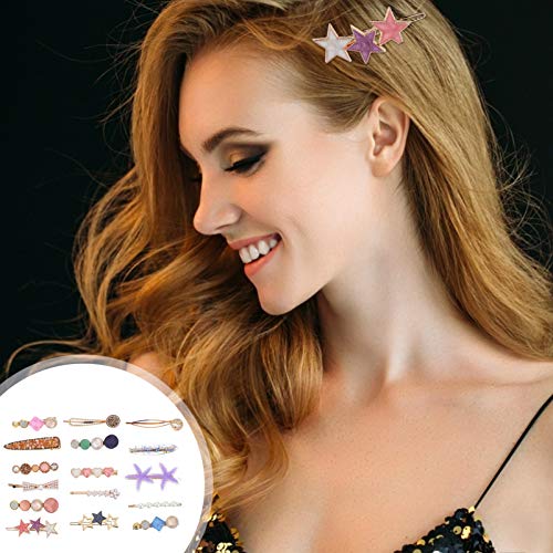 FRCOLOR 16Pcs Seashell Estrela Grampos de Cabelo Grampos De Strass Cristal Presilhas de Cabelo Pinos