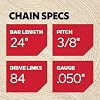Oregon B84 PowerCut Chainsaw Chain for 24" Bar, 84 Drive Links, .050" Gauge, 3/8" Pitch, 72EXL, Fits Husqvarna, Stihl #2