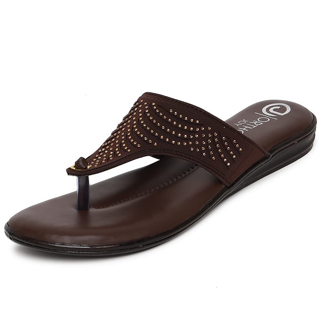 ORTHO JOY Fancy doctor Slipper for women | Fancy Comfortable Footwear for women Dark Brown color (B0BGC4HZ83) Amazon Price History, Amazon Price Tracker