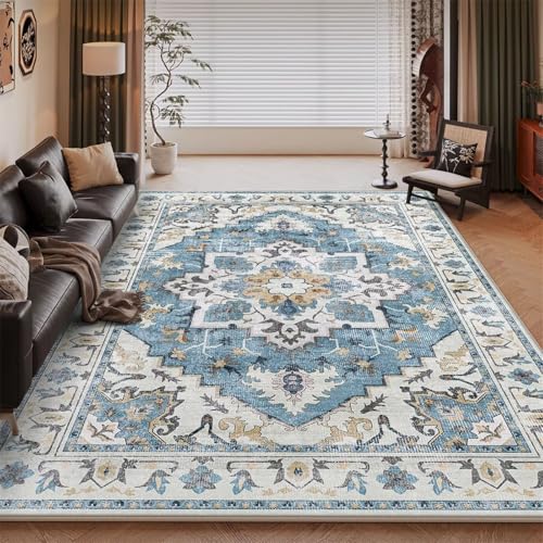 Tapis porte retro-blumen bleu évoquant la douceur des maisons de campagne - 2