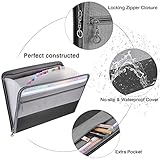 Expanding File Folders A4, 13 Pockets Filing Accordion Folder Document Organiser with Zipper, Portable Plastic Wallet Document Bill Storage Expander with Colored Tags for Office and School - Image 4