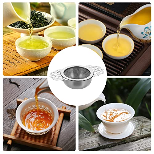 2 Pack Small Fine Mesh Tea Strainers - Stainless Steel Mini Sieve for Loose Tea, Juice, and Coffee with 7 cm Diameter Bowl and Double Wing Extender - Image 3