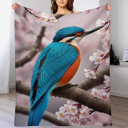 AAPZY Vogelie Decke Flauschig & Super Weich - Hochwertige Flannel Fleecedecke Auch Als Wohndecke, Tagesdecke, Sofadecke & Wohnzimmer Geeignet - Überwurf Decke Sofa & Couch, （140×180cm）