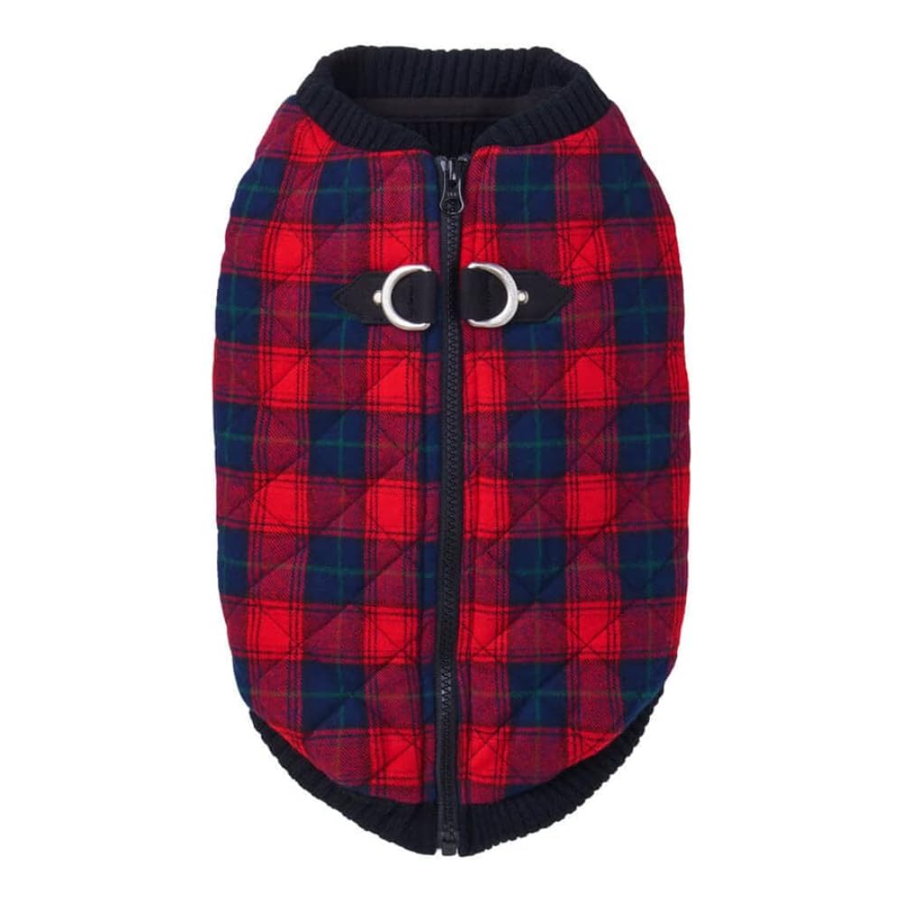 Gooby Fashion Vest Check Dog Jacket, Red Check, Small