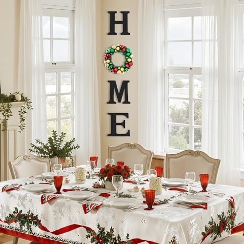 Hanging Wood Home Sign with Artificial Eucalyptus Wreath - Image 5