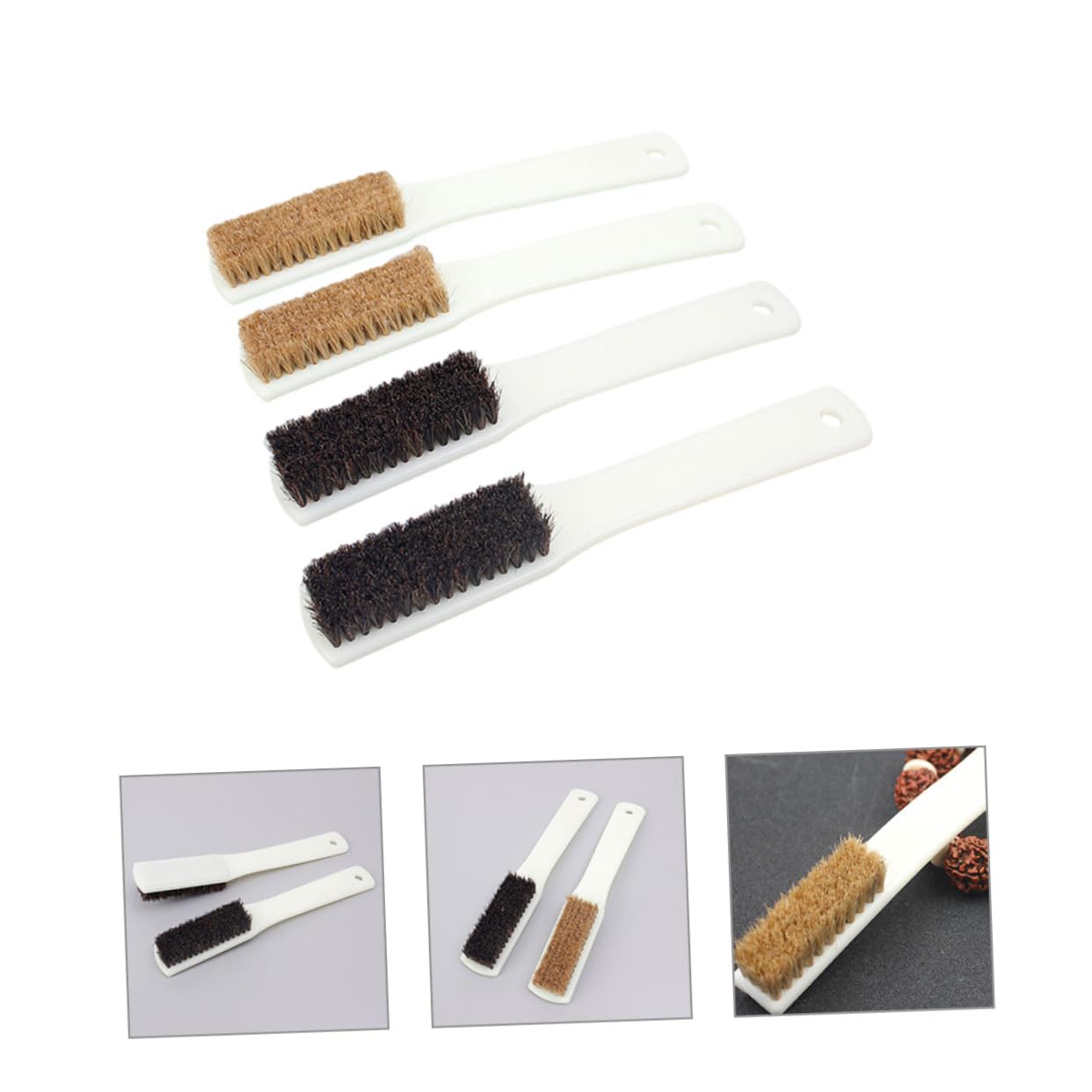 OSOLADY 4pcs Walnut Stone Cleaning Brush for Rock Climbing Chalk Bag Bouldering Cleaning Tools