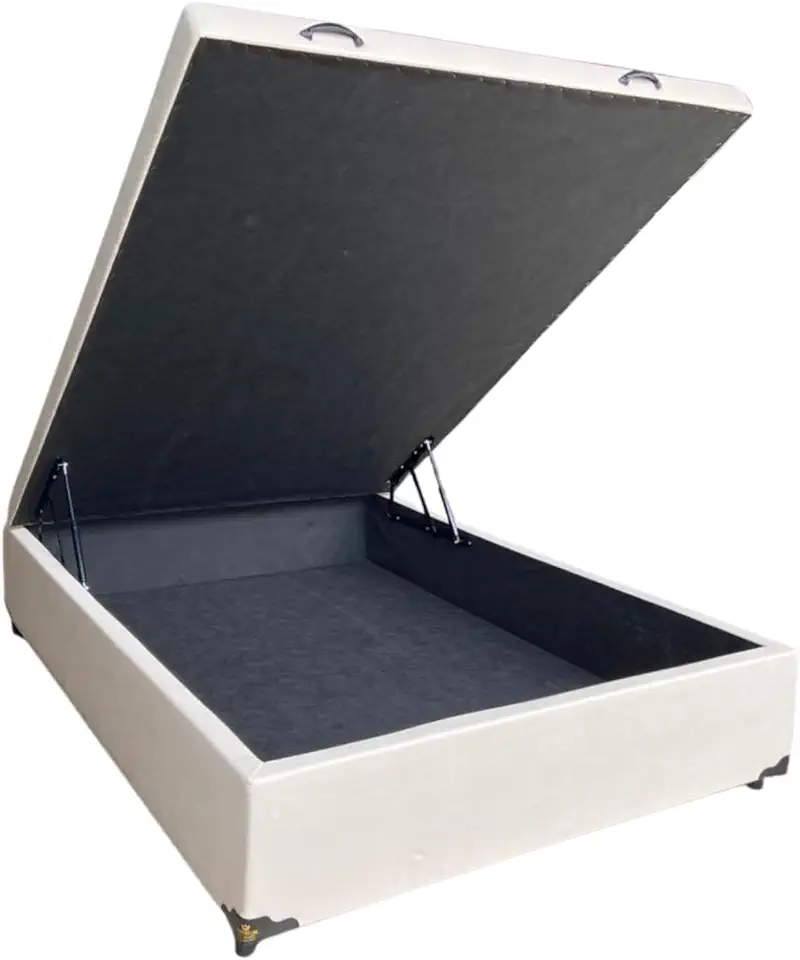 Cama Box Baú Casal Sintético Bege Com Pistão A Gás - Imperium do Sono