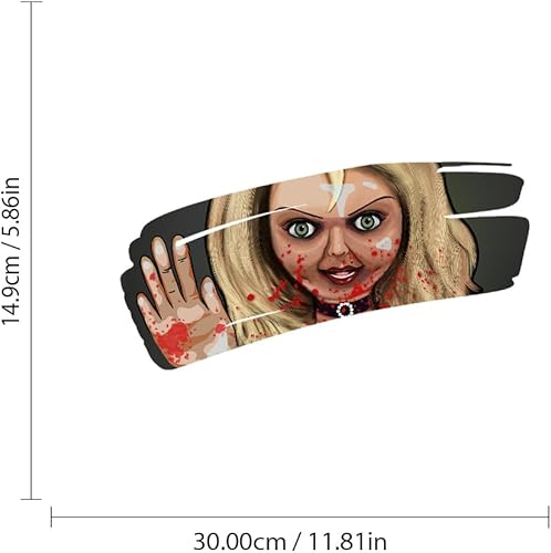 Miniatura 2 de Adhesivo de vinilo de Halloween para autos, personajes de películas de terror de doble cara, calcomanías impresas con rayos UV para pared de