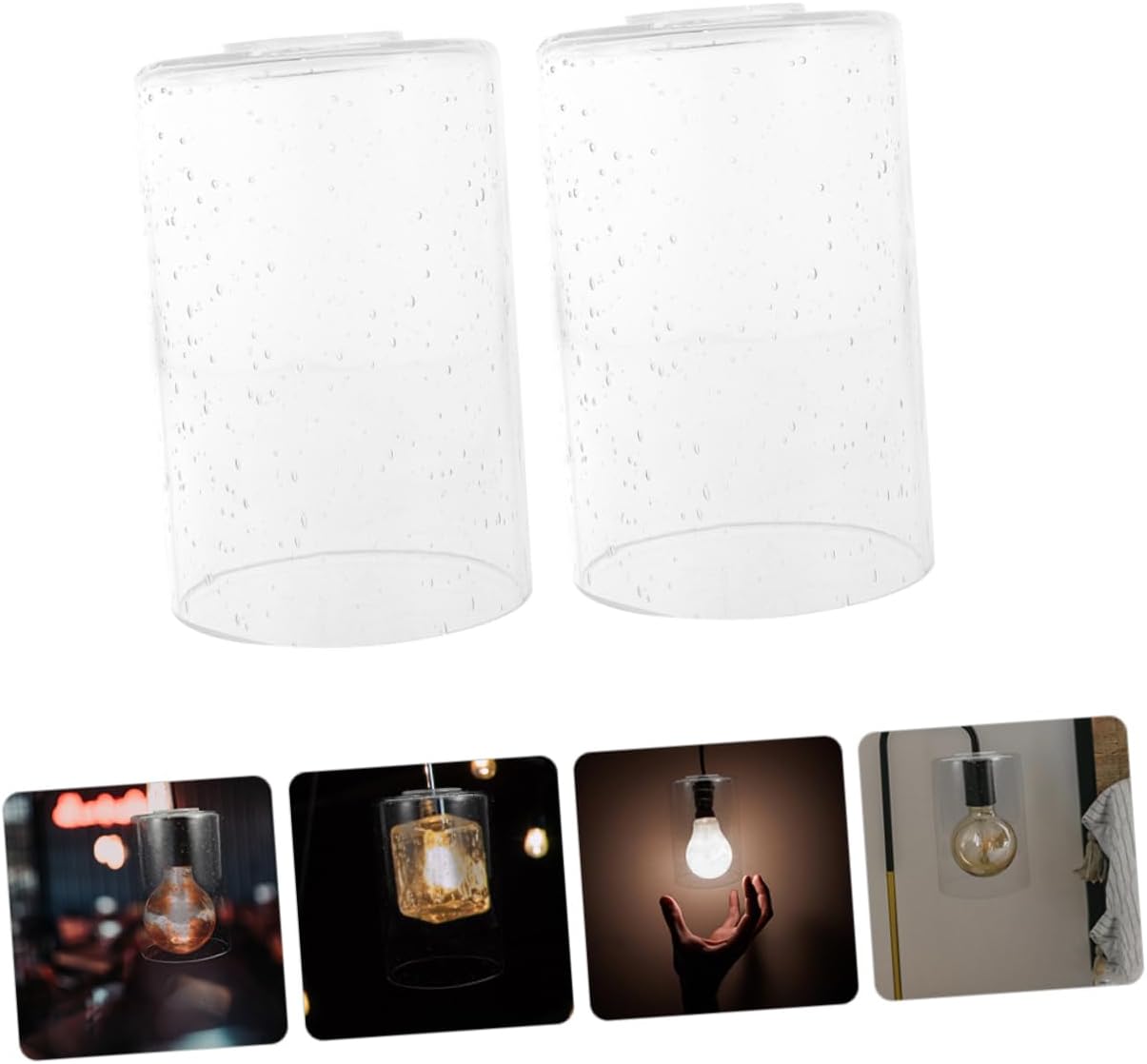 2pcs Glass Lampshade Accessories Bubbles Replacement for Cylindrical Pendant Lamp Shade