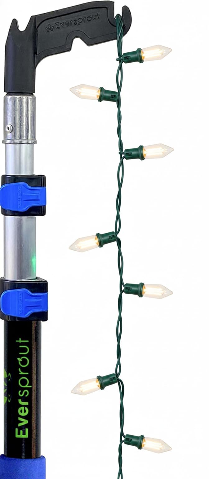 Photo 1 of **MISSING PARTS**
EVERSPROUT 15 Foot Reach | 5-to-12 Foot Utility Hook with Extension Pole | Installing and Hanging String Lights, Birdfeeders, Reaching High Places | Heavy-Duty Telescoping Extension Pole