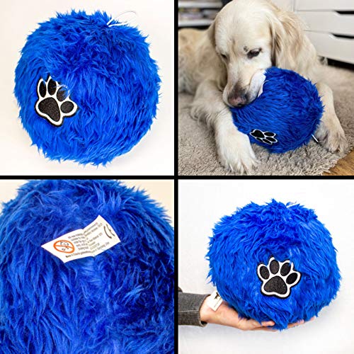 Big Red Egg Large Blue Soft Fluffy Dog Chew Ball For Golden Retriever