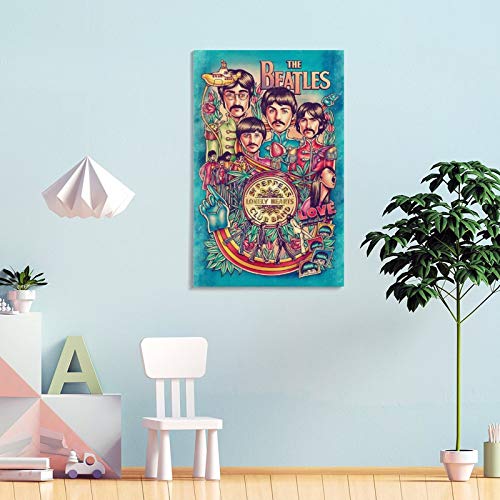 ZXCMNB Poster sur toile rétro The Beatles 60 x 90 cm - Les Beatles, Paul McCartney, John Lennon, RIngo Starr, George Harrison ZXCMNB Poster sur toile rétro The Beatles 60 x 90 cm – Image 5