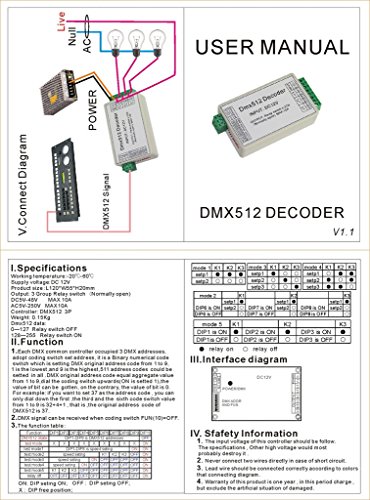 3 Channel 5A DMX512 Decoder Controller Relay Switch Kit DIY Converter DMX Dimmer Relay With Protective Shell - Image 3