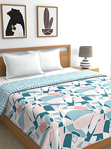 Image of Trident Comfort Living Double Bed Dohar, Reversible with Coordinated Colors, 215 Cms X 240 Cms, 80 GSM, Dream Blue