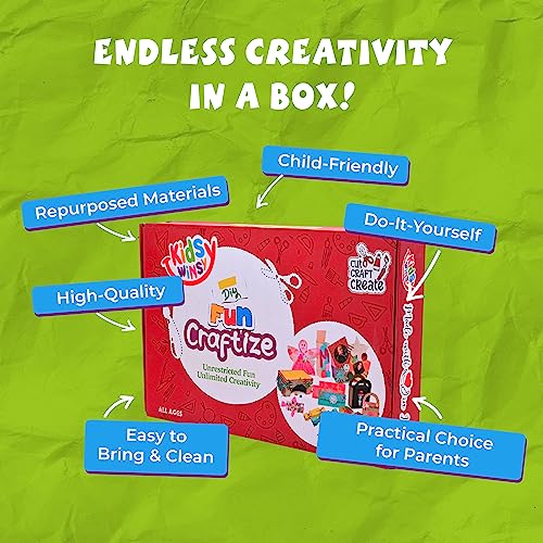 Art And Crafts For Kids- 500Pcs Diy Pre-Cut & Pre-Shaped Crafting Supplies - Multi-Color Animals & Flowers Kids Art And Crafts Card Making Supplies - All-In-One Craftize Craft Kit By Kidsy Winsy #TOP6