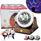 Solar Charging Colorful Magic Ball RGB Atmosphere Light, Multi Colors LED Atmosphere Disco Light, Solar Color Spot Lights for Garden, Party, Wedding, Outdoor/Indoor Decorations (Glod)