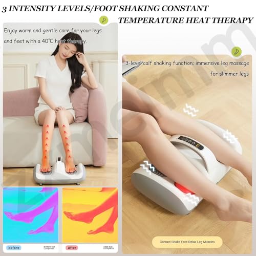 Masajeador Profundo para Pies y Pantorrillas con Calentamiento - 3 Modos Personalizables, Rodillos Shiatsu y Vibración para Recuperación Muscular para Papá/Mamá miniatura 3