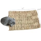 Hamiledyi Grass Mat Woven Bed Mat for Small Animal Bunny Bedding Nest Chew Toy Bed Play Toy for Guinea Pig Parrot Rabbit Hamster Rat(Pack of 3)