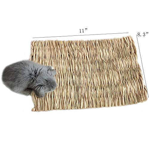 Hamiledyi Grass Mat Woven Bed Mat for Small Animal Bunny Bedding(Pack of 3) by Hamiledyi - Used condition - Image 2