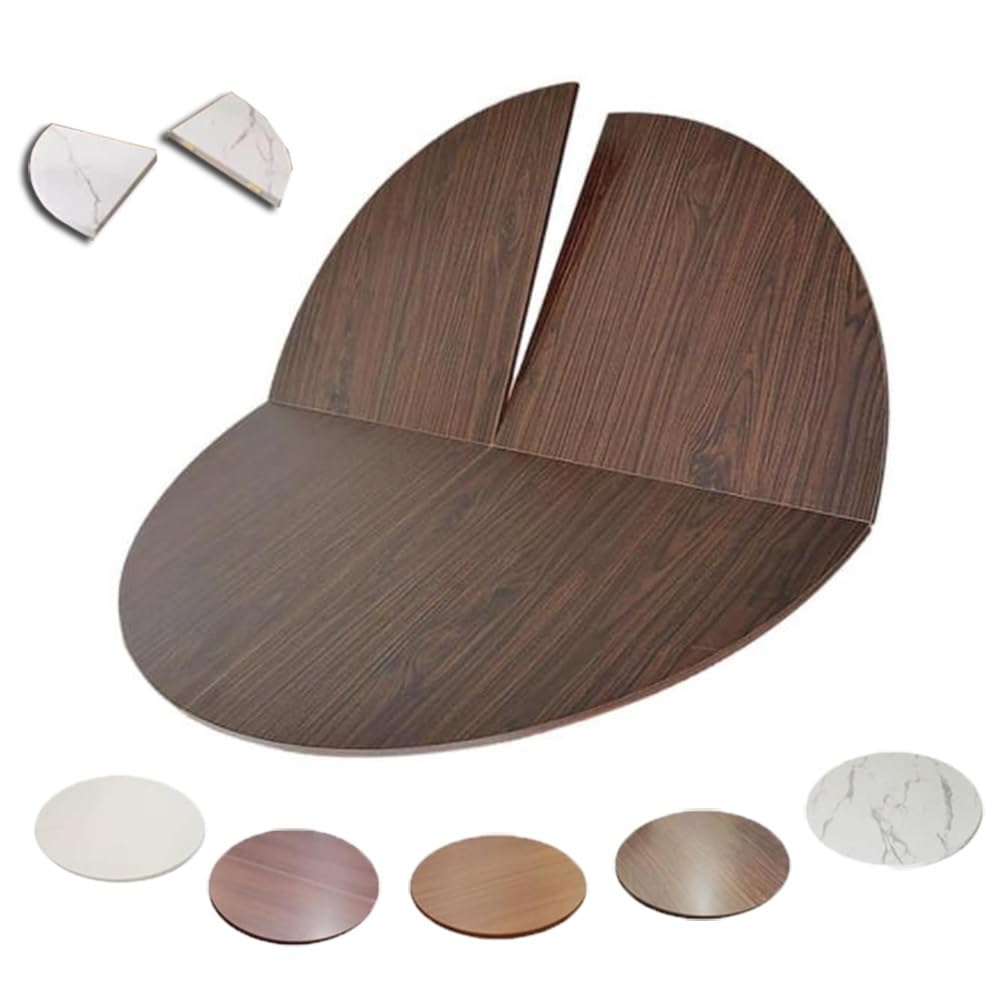 Rallonge de table ronde pliable haut de gamme en bois de noyer véritable 150 cm