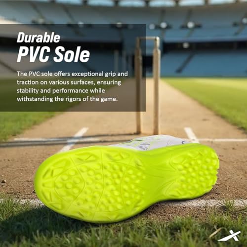 Vector X Blaster-22 Yards Cricket-Schuhe für Herren | Weiß-Grün | für Jungen und Männer | 4 UK 5 US 38 EU | Verschluss: Schnürung | Leichte Außensohle