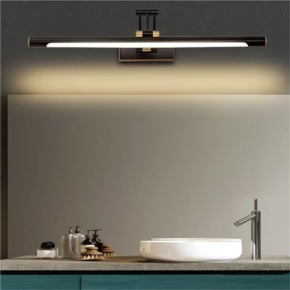 Lampada da Specchio Bagno Lampada da toeletta lineare moderna a tubo lungo LED Lampada da parete dimmerabile a 3 colori su specchio Luci for quadri cablate regolabili(58cm/22.83in)