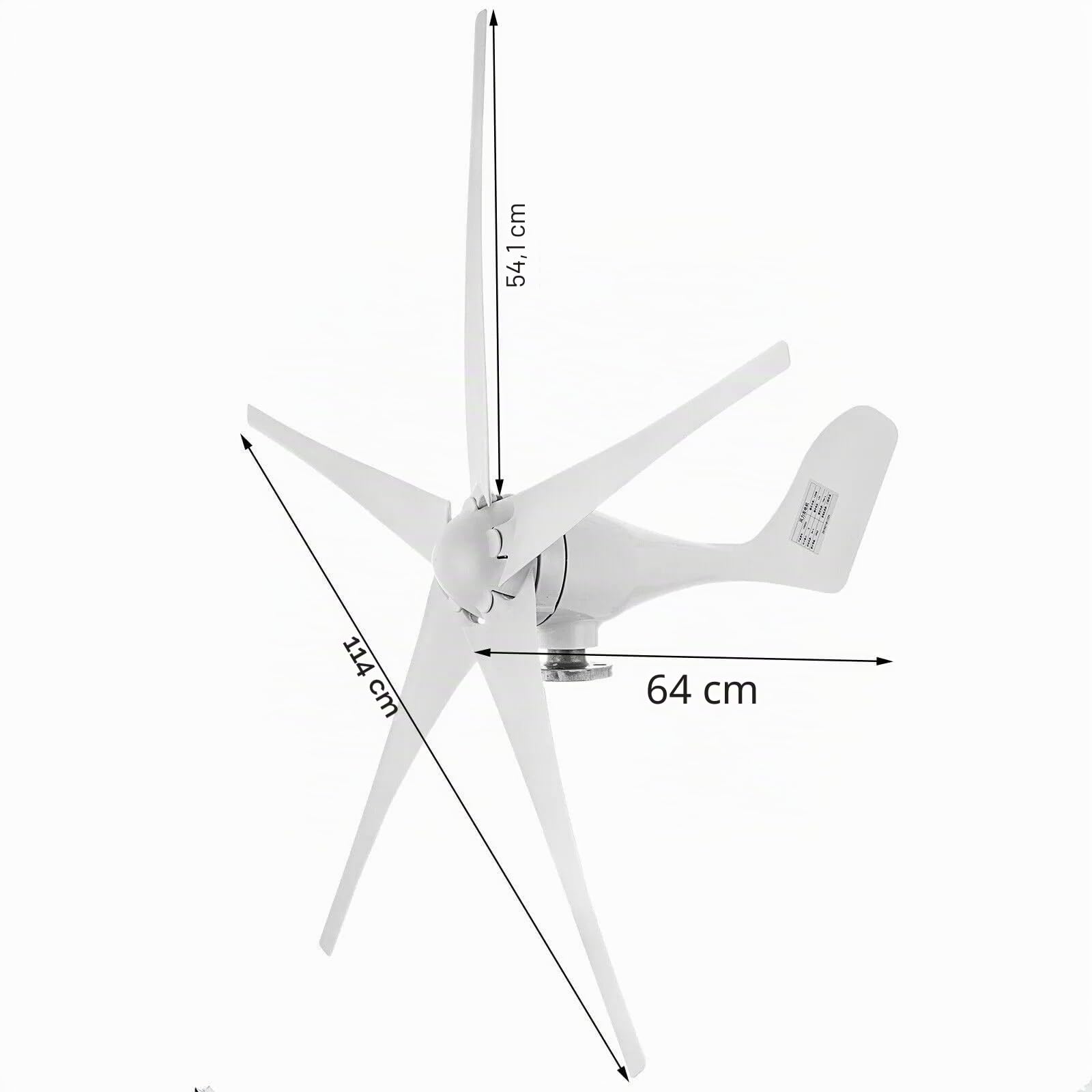 Générateur d'éolienne 500W, 12V 24V PMG Businesses Kit Turbine avec Régulateur de Vent à 5 Pales pour Charge à Domicile Marine