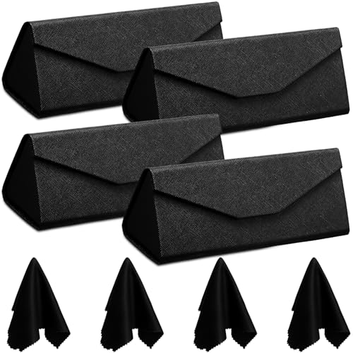 Étui à lunettes rigide et pliable Flutesan lot de 4 | Boîtier de protection en cuir PU