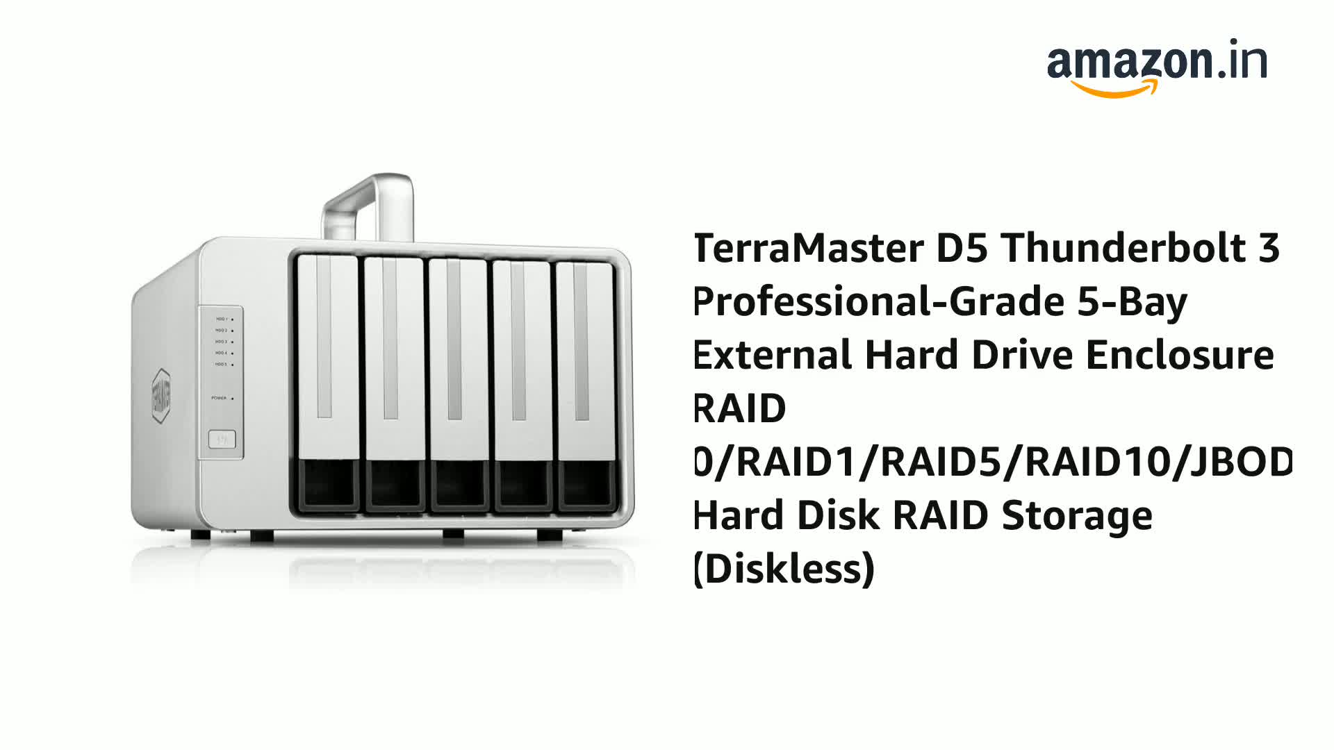 TerraMaster D5 Thunderbolt 3 Professional-Grade 5-Bay External