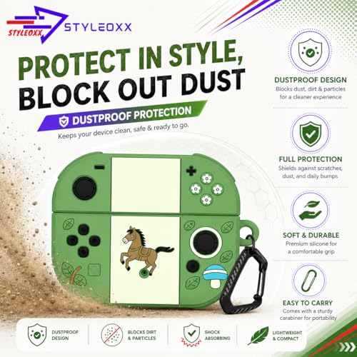 Image of Anvique Silicone Case Cover for Oneplus Nord Buds 4 Pro, Scratch Resistance, Shock Absorption, with Premium Carabiner (Horse Green T)