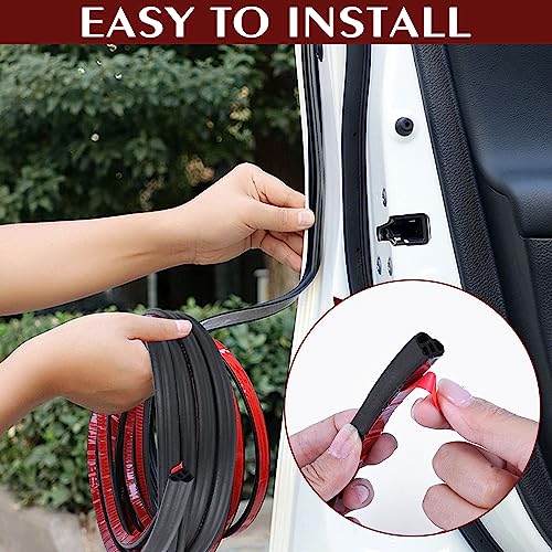 Image of Car Weather Stripping Self Adhesive 66Ft Double Layer L Shape Automotive Soundproofing Weatherstrip Adhesive Universal Car Door Rubber Seal Strips with Adhesive Backing for Car RV Truck Doors Window