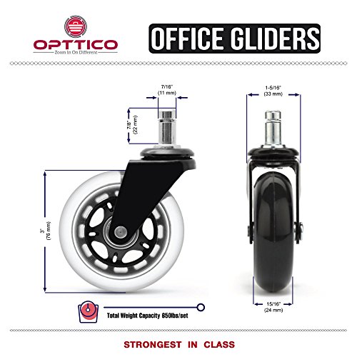 Office Chair Casters Wheels Replacement | Best Protection For Your Hardwood Floors Without Any Desk Chair Mat | Rollerblade Chair Casters | Easy & Quick Installation | Try Now #TOP7